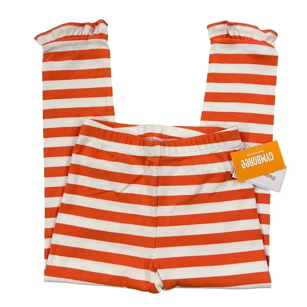 NWT Gymboree Ivory & Orange Striped Leggings & Halloween Cat/Pumpkin Top